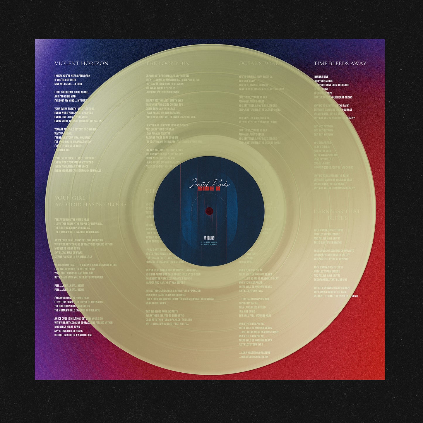 Inverted Paradise - Limited Edition 'Lunar Translucent' 12" Vinyl LP + Lyric Inlay